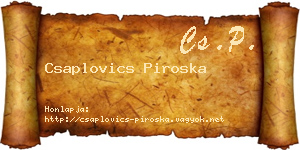 Csaplovics Piroska névjegykártya