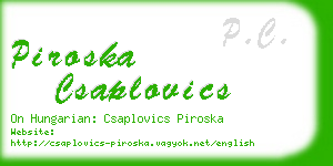 piroska csaplovics business card